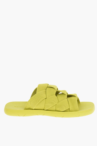 Braided Canvas Slippers With Rubber Soles