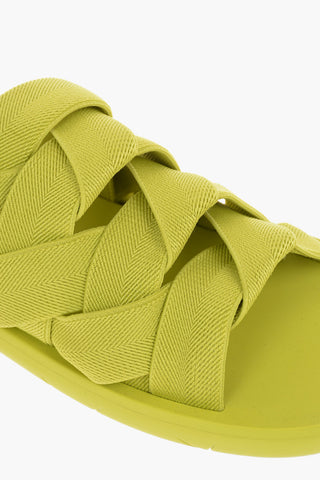 Braided Canvas Slippers With Rubber Soles