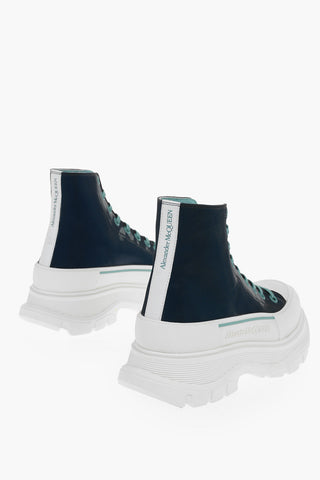 Sneakers Alte Allacciate TREAD SLICK in Pelle Spalmata