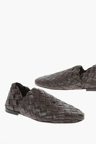 Mocassini Slippers In Pelle Intrecciata