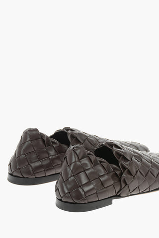 Mocassini Slippers In Pelle Intrecciata