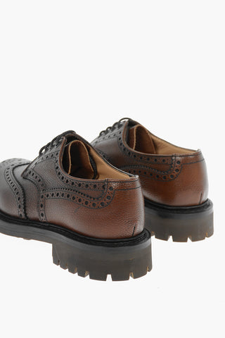 Brogue Details Hammered Leather McPherson Derby Shoes