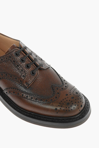 Brogue Details Hammered Leather McPherson Derby Shoes