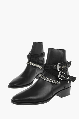 Leather BANDANA Boots With Straps