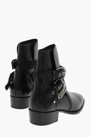 Leather BANDANA Boots With Straps