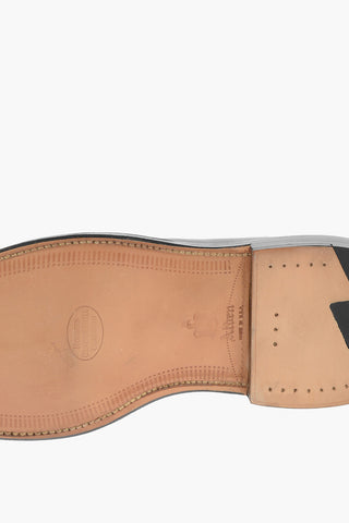 Leather CORDOVAN Derby Shoes With Brogues Details
