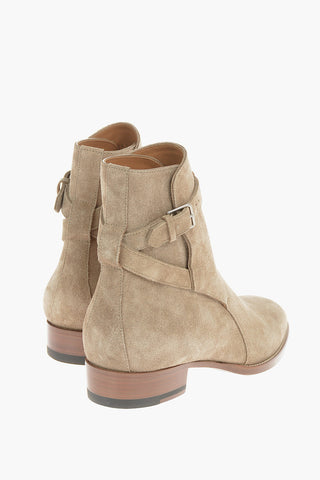 Suede Leather WYATT Boots With Straps