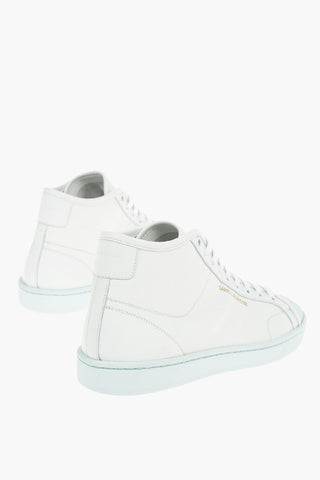 Leather Mid Top Sneakers With Rubber Soles