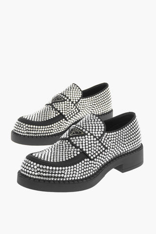 Mocassino In Raso Con Strass Allover