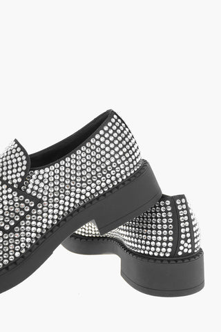 Mocassino In Raso Con Strass Allover