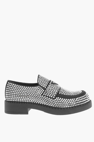 Mocassino In Raso Con Strass Allover
