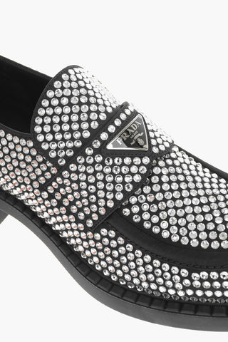 Mocassino In Raso Con Strass Allover