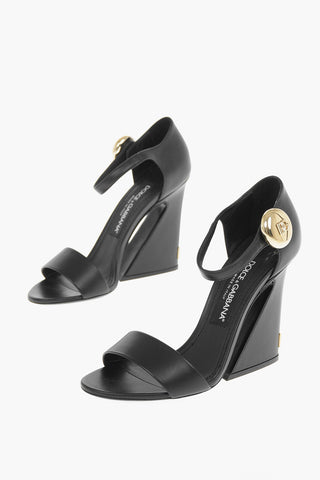 Jewel Button KEIRA Leather Sandals 10cm