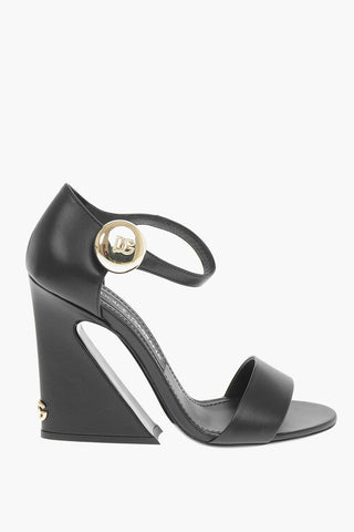 Jewel Button KEIRA Leather Sandals 10cm