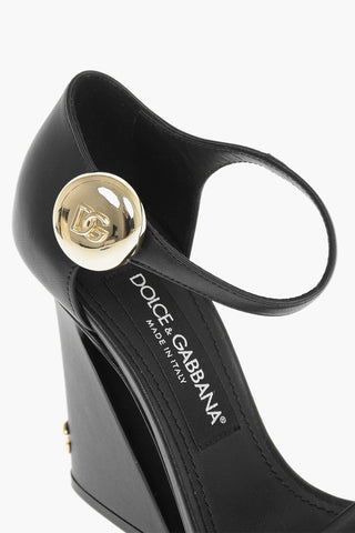 Jewel Button KEIRA Leather Sandals 10cm