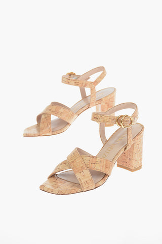Squared Heel Cork Sandals 8cm