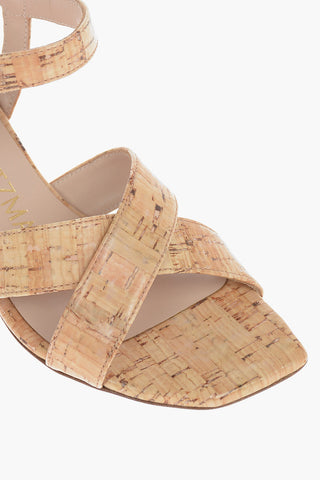 Squared Heel Cork Sandals 8cm