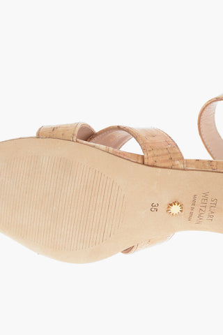 Squared Heel Cork Sandals 8cm