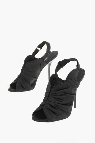 Pumps Open Toe Slingback KEIRA in Satin con Tacco a Spillo 11cm