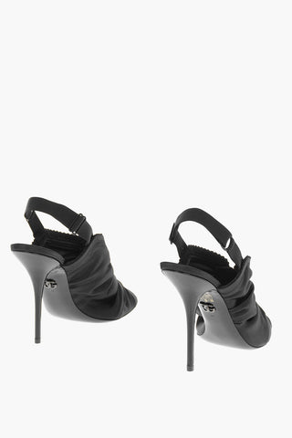 Pumps Open Toe Slingback KEIRA in Satin con Tacco a Spillo 11cm