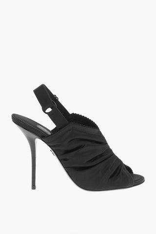 Pumps Open Toe Slingback KEIRA in Satin con Tacco a Spillo 11cm