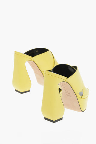 SI Crossover-strap Soft-leather Mules with Sculpted heel