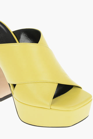 SI Crossover-strap Soft-leather Mules with Sculpted heel