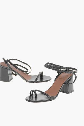 Lace-up Ankle Nappa Thong Sandals 6cm
