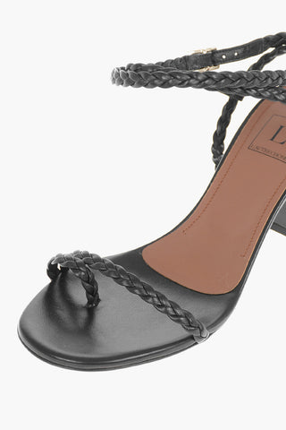 Lace-up Ankle Nappa Thong Sandals 6cm