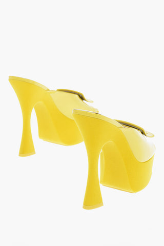 Polished-leather Mules with Velour-lined Statement Sole