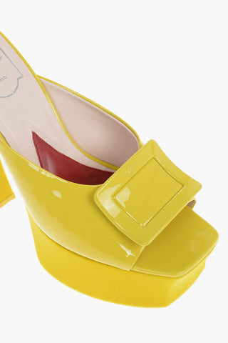 Polished-leather Mules with Velour-lined Statement Sole