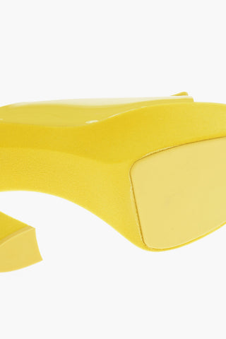 Polished-leather Mules with Velour-lined Statement Sole
