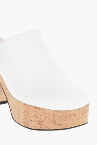 SI Cork-sole Soft-leather Mules with Sculpted Heel