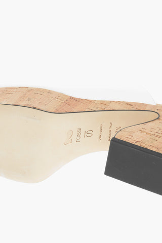 SI Cork-sole Soft-leather Mules with Sculpted Heel