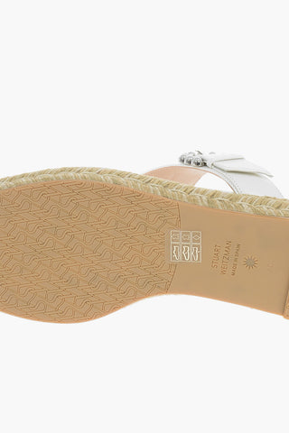 Raffia Sole Leather Thong Sandals