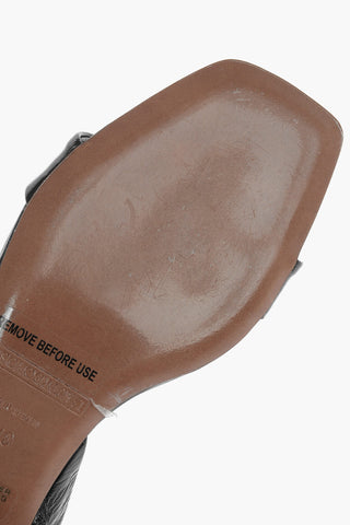 Ankle Tape Patent Leather Flat Sandals