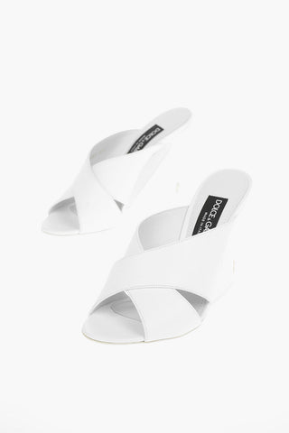 Geometric Heel KEIRA Leather Mules 11cm
