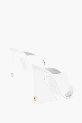 Geometric Heel KEIRA Leather Mules 11cm