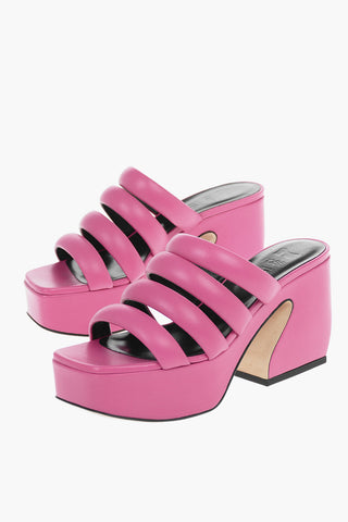 SI 4-Strap Soft-leather Mules with Sculpted Heel