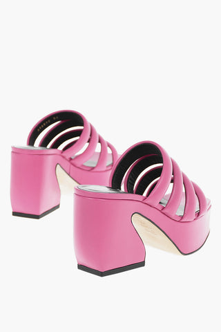 SI 4-Strap Soft-leather Mules with Sculpted Heel
