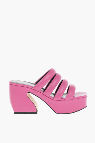 SI 4-Strap Soft-leather Mules with Sculpted Heel