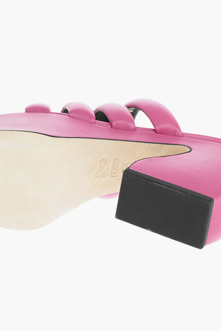 SI 4-Strap Soft-leather Mules with Sculpted Heel