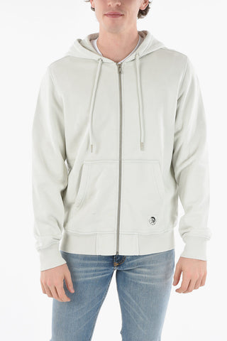 Felpa S-GIRK in Cotone Garzato con Cappuccio e Chiusura Zip