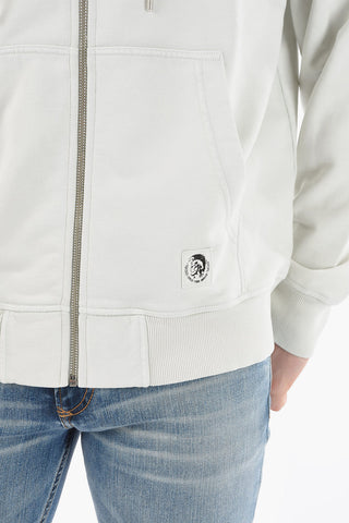 Felpa S-GIRK in Cotone Garzato con Cappuccio e Chiusura Zip