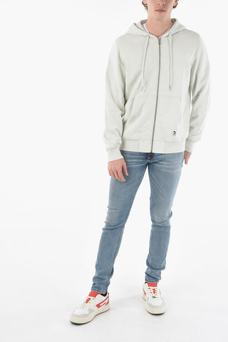 Felpa S-GIRK in Cotone Garzato con Cappuccio e Chiusura Zip