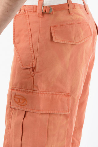 Cargo-Shorts P-ATLAN aus Baumwolle mit Gürtelschlaufen