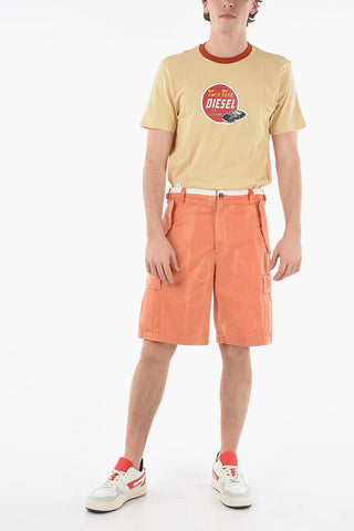 Cargo-Shorts P-ATLAN aus Baumwolle mit Gürtelschlaufen