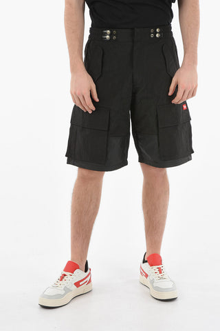 Nylon P-GLARY Cargo Shorts with Adjustable Waist