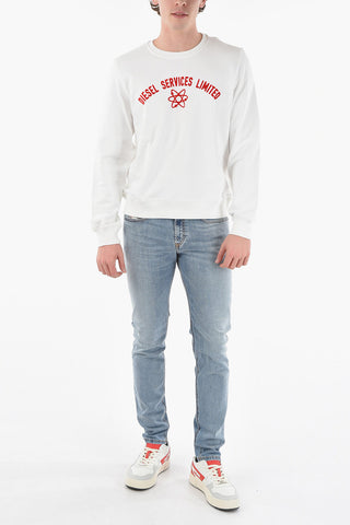 Velour Logo Embroiered S-GINN-C3 Crew-Neck Sweatshirt