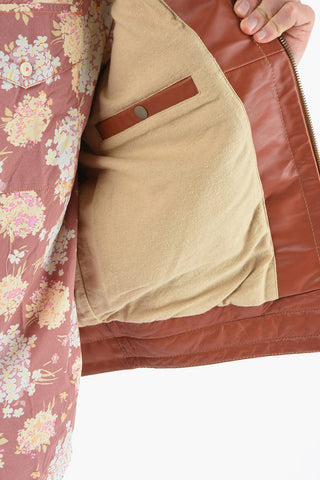 Giubbotto L-CALE in Pelle con Doppio Taschino e Chiusura Zip